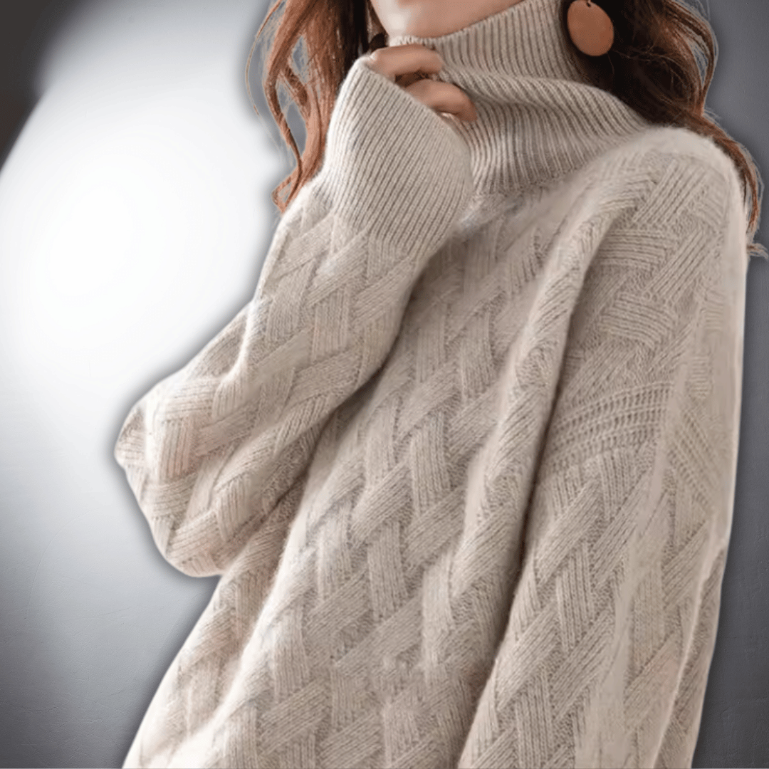MODEGEIST Damen Oversize Pullover Strick Entspannte Passform