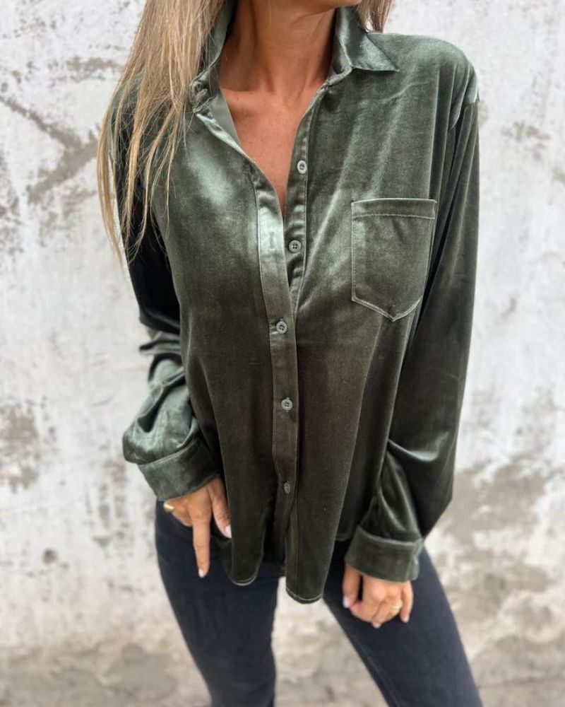 ModeGeist | Elegante Samtbluse
