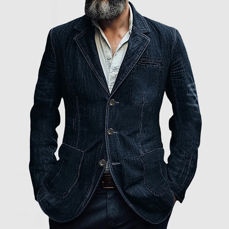 Herren-Jeansblazer mit Taschen