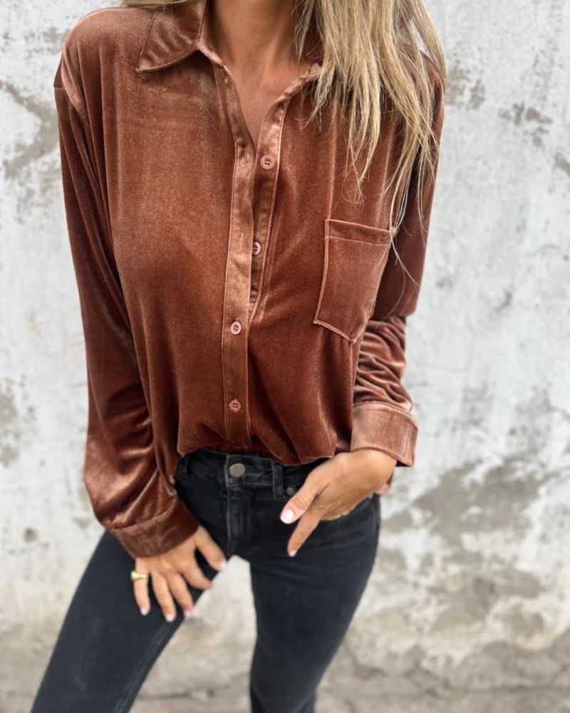 ModeGeist | Elegante Samtbluse