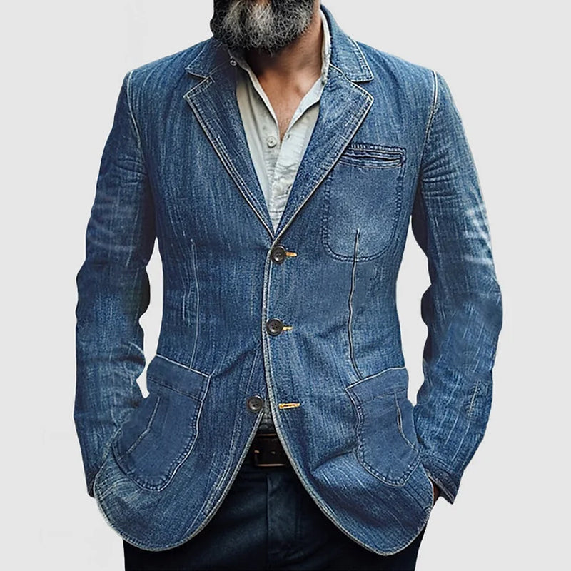 Herren-Jeansblazer mit Taschen