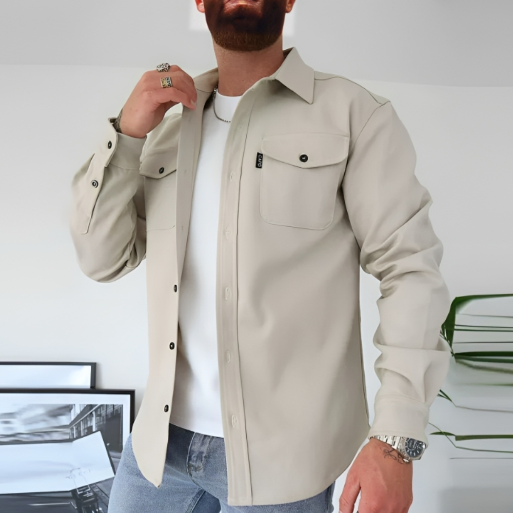Herrenmantel mit langen Ärmeln und Taschen
