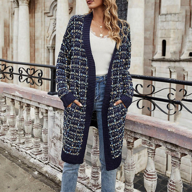 ModeGeist | Farbiger Langer Cardigan Polyester Warm, Bequem