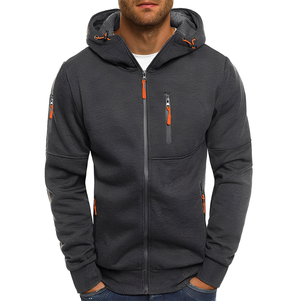 ModeGeist | Freizeit Zip-Up Jacke mit Kapuze für Herren