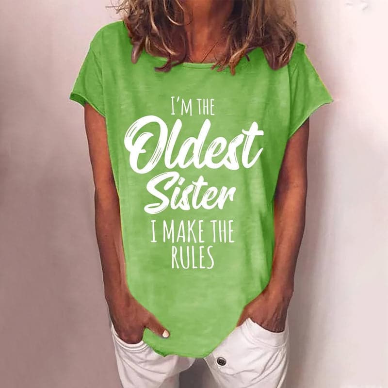Cosima Rundhals-T-Shirt mit Buchstabenprint