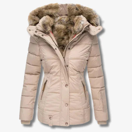 ModeGeist | Winterjacke mit Kapuze und Reißverschluss für Frauen ideal für kalte Tage