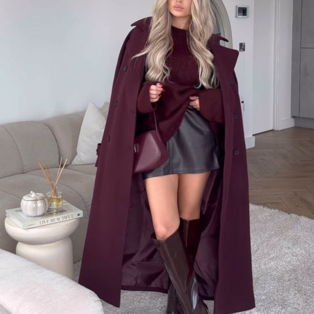 ModeGeist | Eleganter Burgunder Mantel