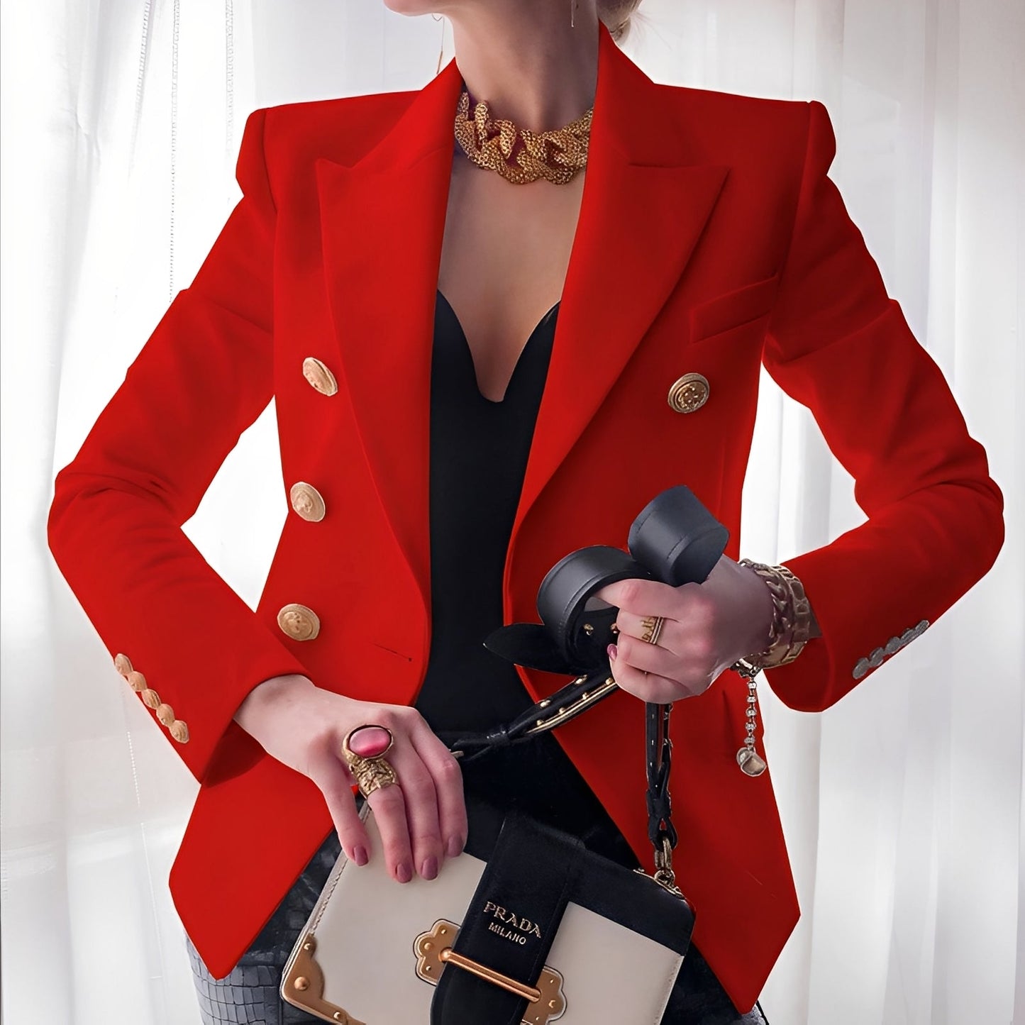 ModeGeist | Klassischer Blazer mit Knöpfen für Frauen