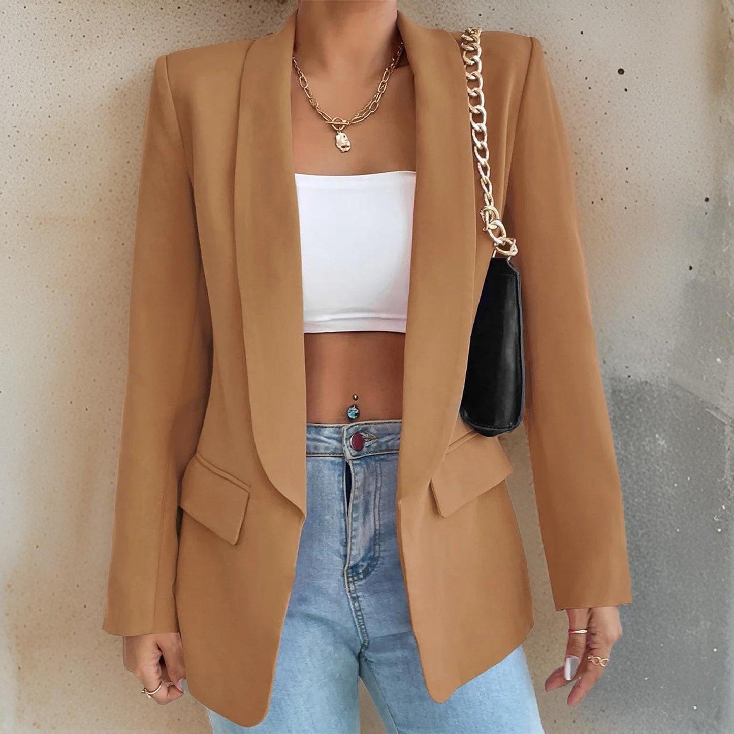 ModeGeist | Stylischer Damenblazer Aus Polyester-Baumwolle