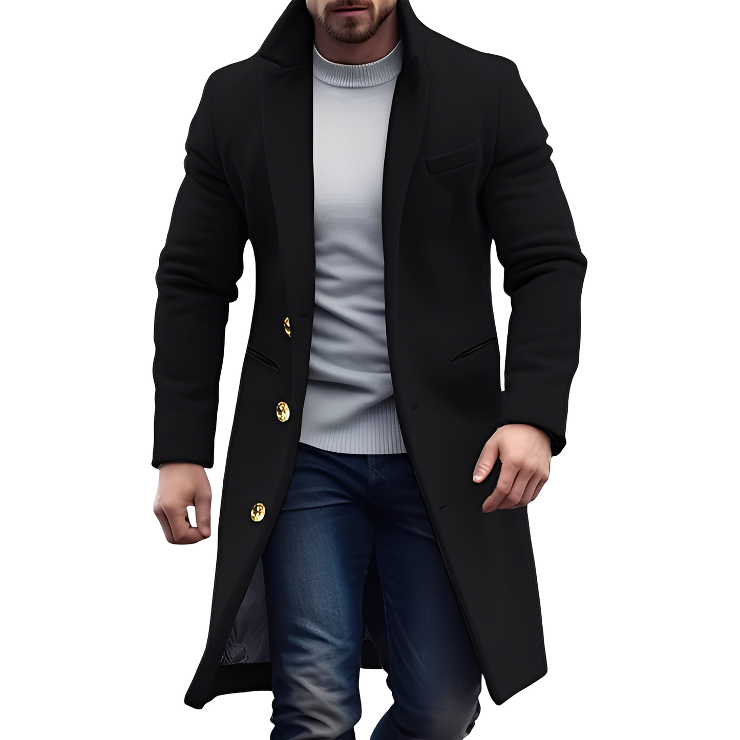 ModeGeist | Eleganter Wolltrenchcoat für Männer