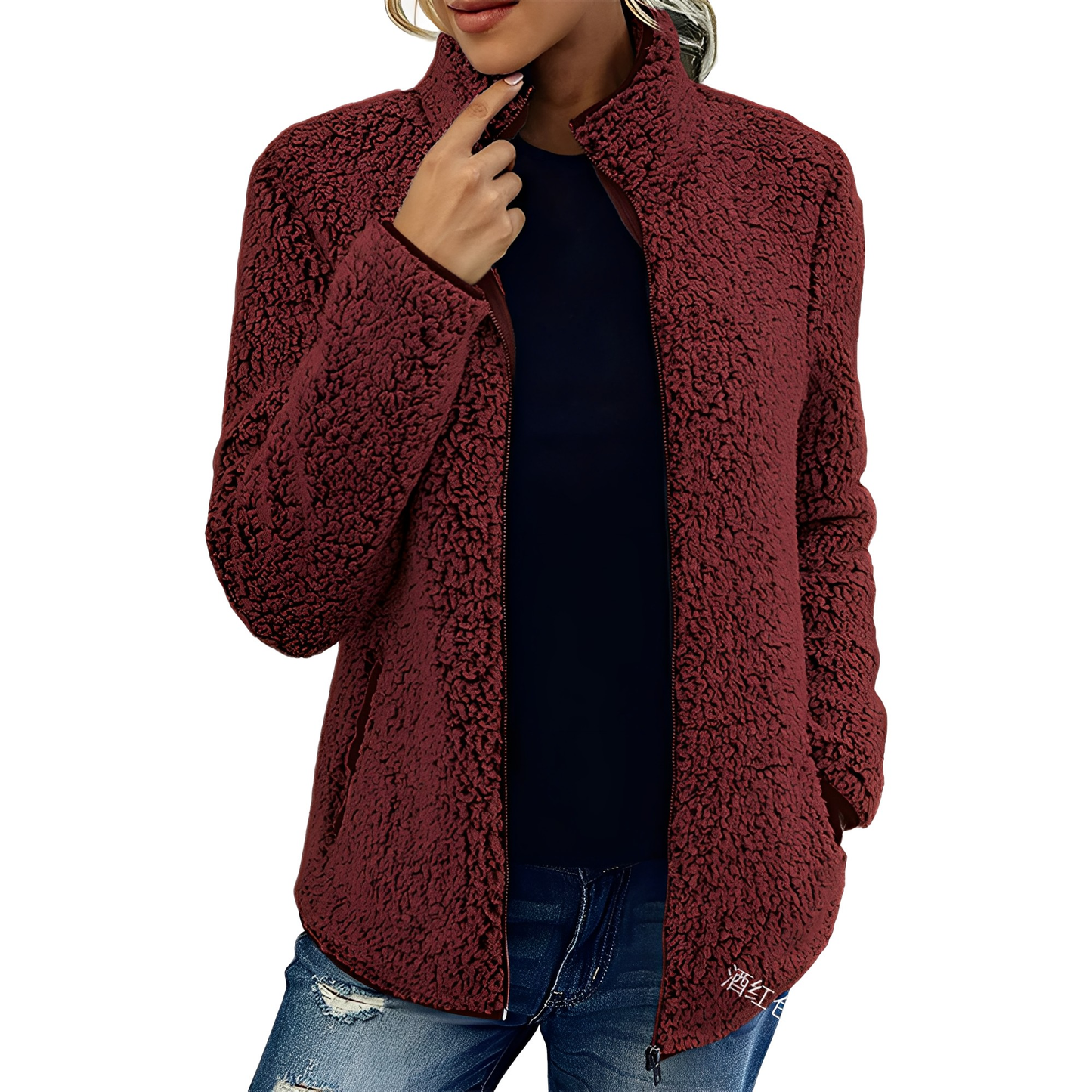 ModeGeist | Eleganter Fleece-Veloursmantel für Damen