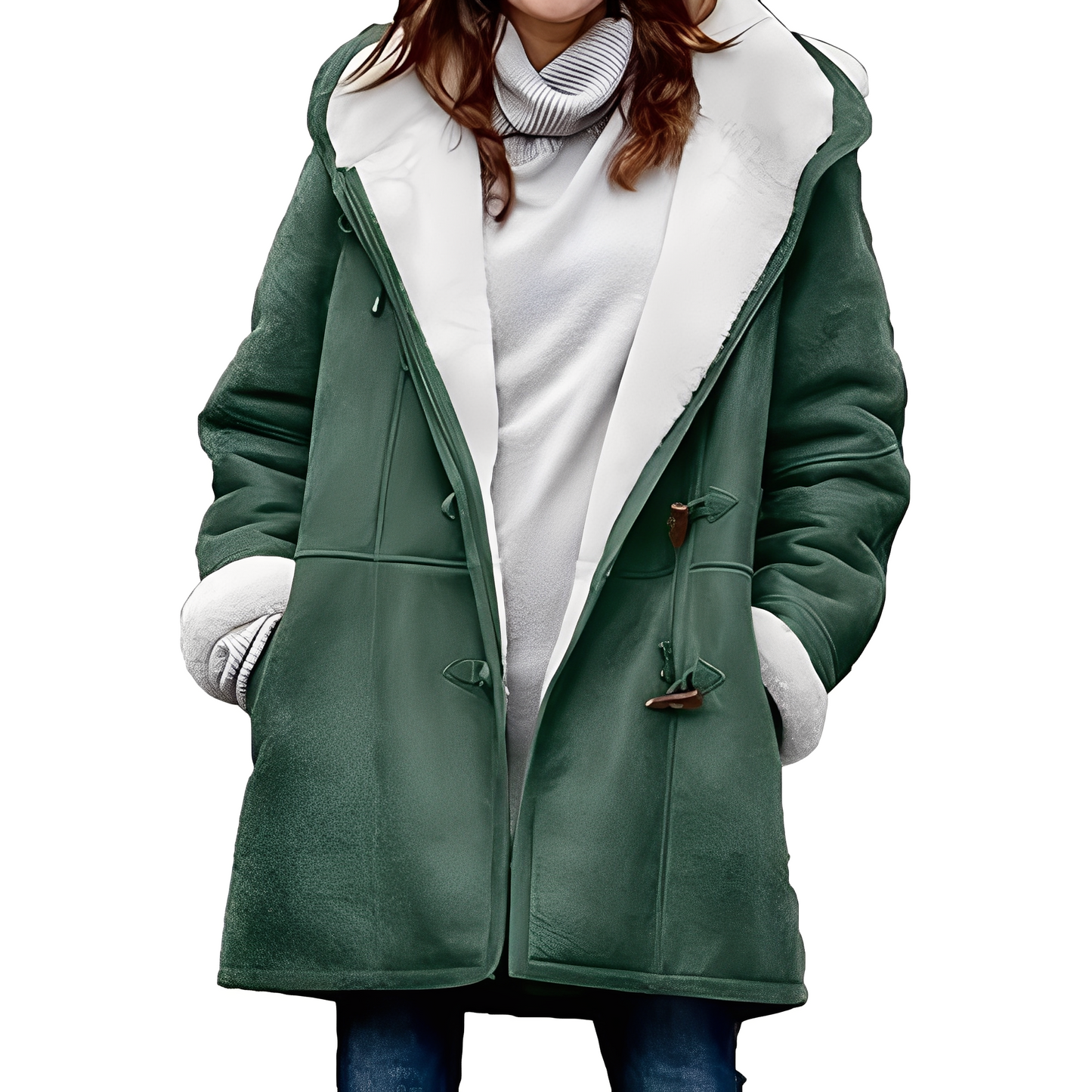 ModeGeist | Lässiger Duffle-Mantel mit Kapuze für Frauen