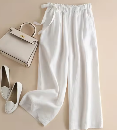Vivica Hose: Khaki, elastischer Bund, hohe Taille, gerade Schnitt