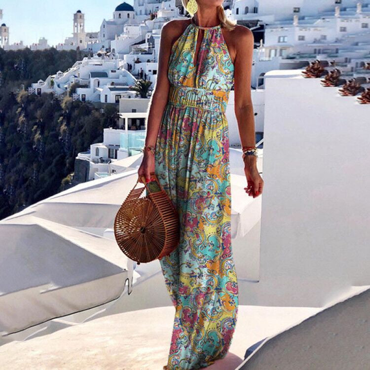 Maxikleid im Boho-Stil mit Neckholder - Kae