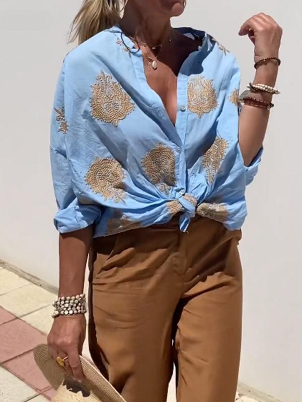 Fudus Freizeitbluse mit Muster