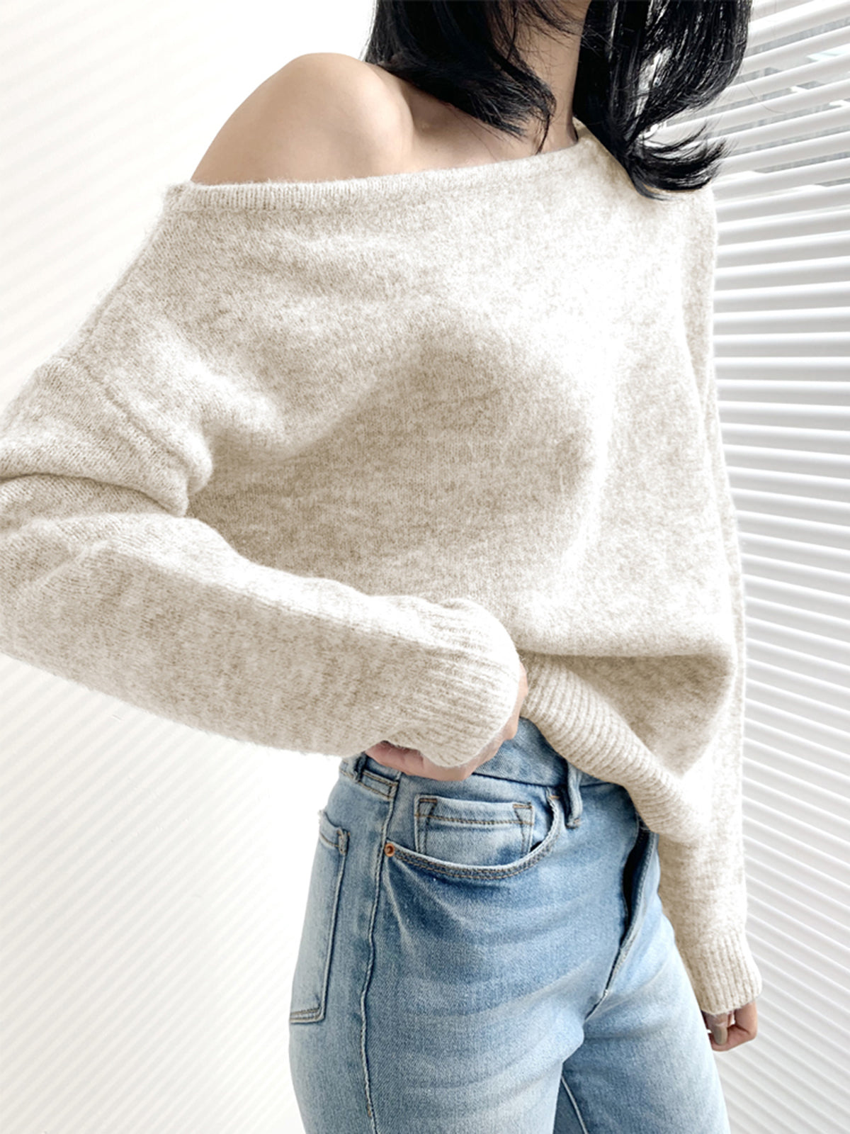 ModeGeist | Pullover Asymmetrisch für Damen Warm
