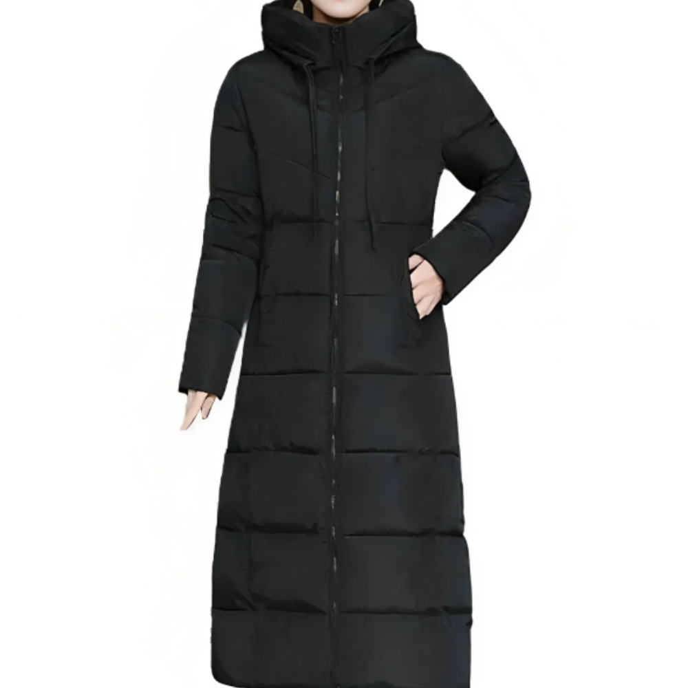 ModeGeist | D’Hiver Lange Steppjacke mit Kapuze für Damen Ideal für Den Herbst und Den Winter