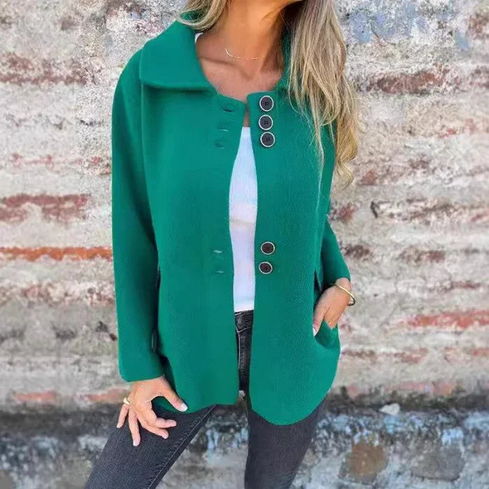 ModeGeist | Stilvolle Jacke Knopfverschluss Eleganter Alltagschnitt