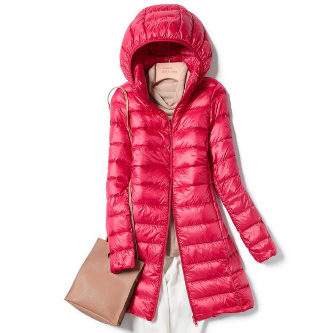 ModeGeist | Winterjacke mit Kapuze für Damen Puffer