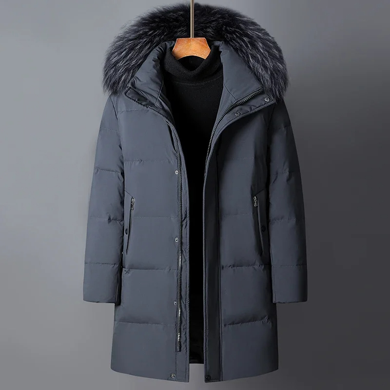 Männer-Winterparka mit Pelzkapuze
