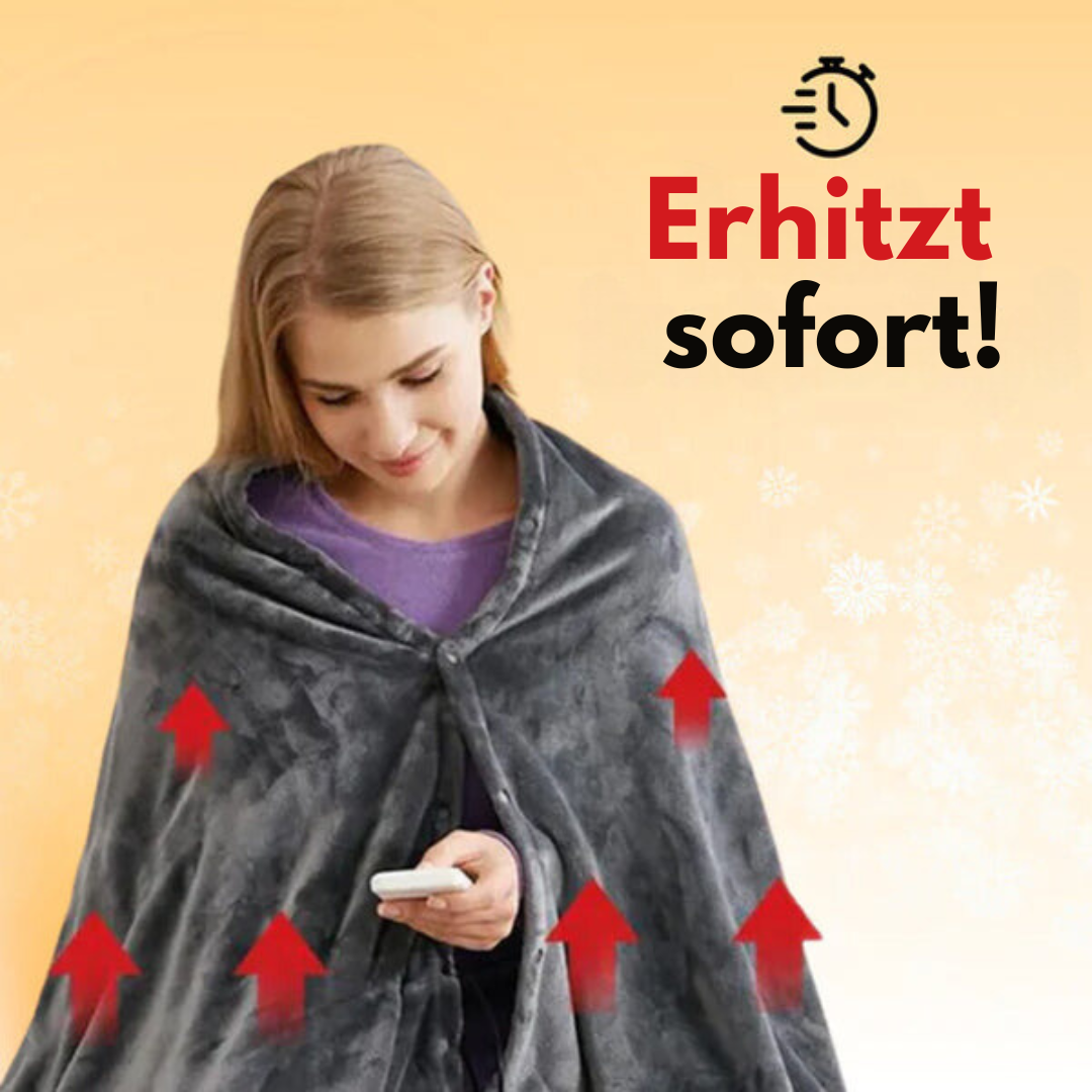 Kuschelig warme USB-Heizdecke im Schaldesign für den Winter