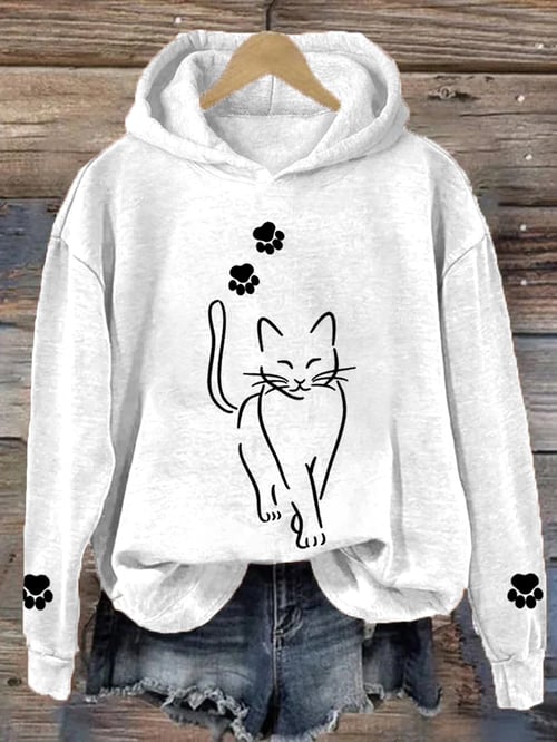 Damen-Katzenpullover im Lockeren Schnitt