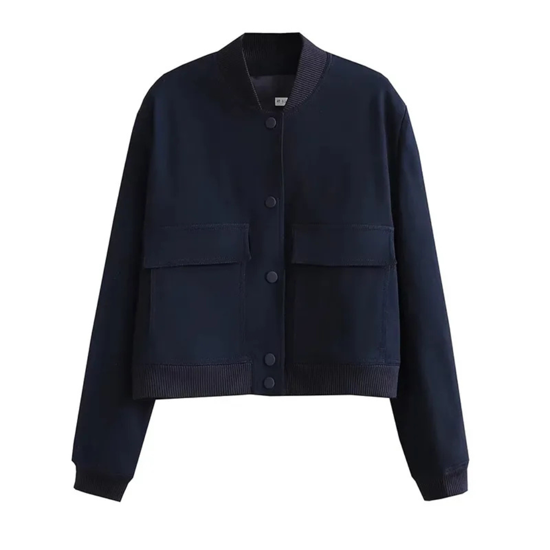 ModeGeist | Kurze Jacke mit Rundhalsausschnitt für Frauen