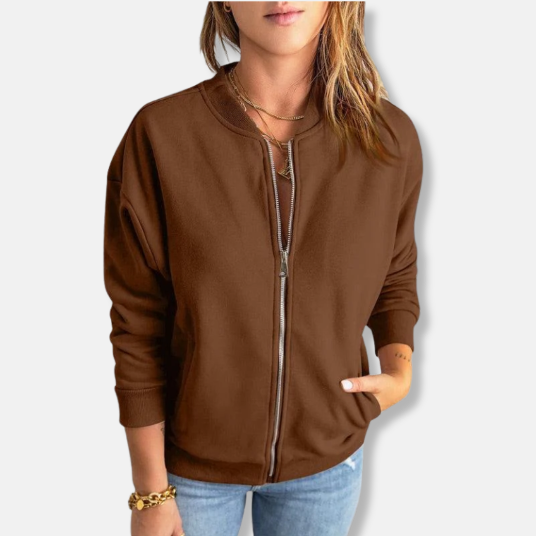 ModeGeist | Jacke - Leicht - Lässige Passform - Reißverschluss - Rippenbündchen - Lässiger Look
