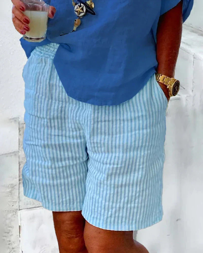 Clara Baumwollshorts mit Streifen