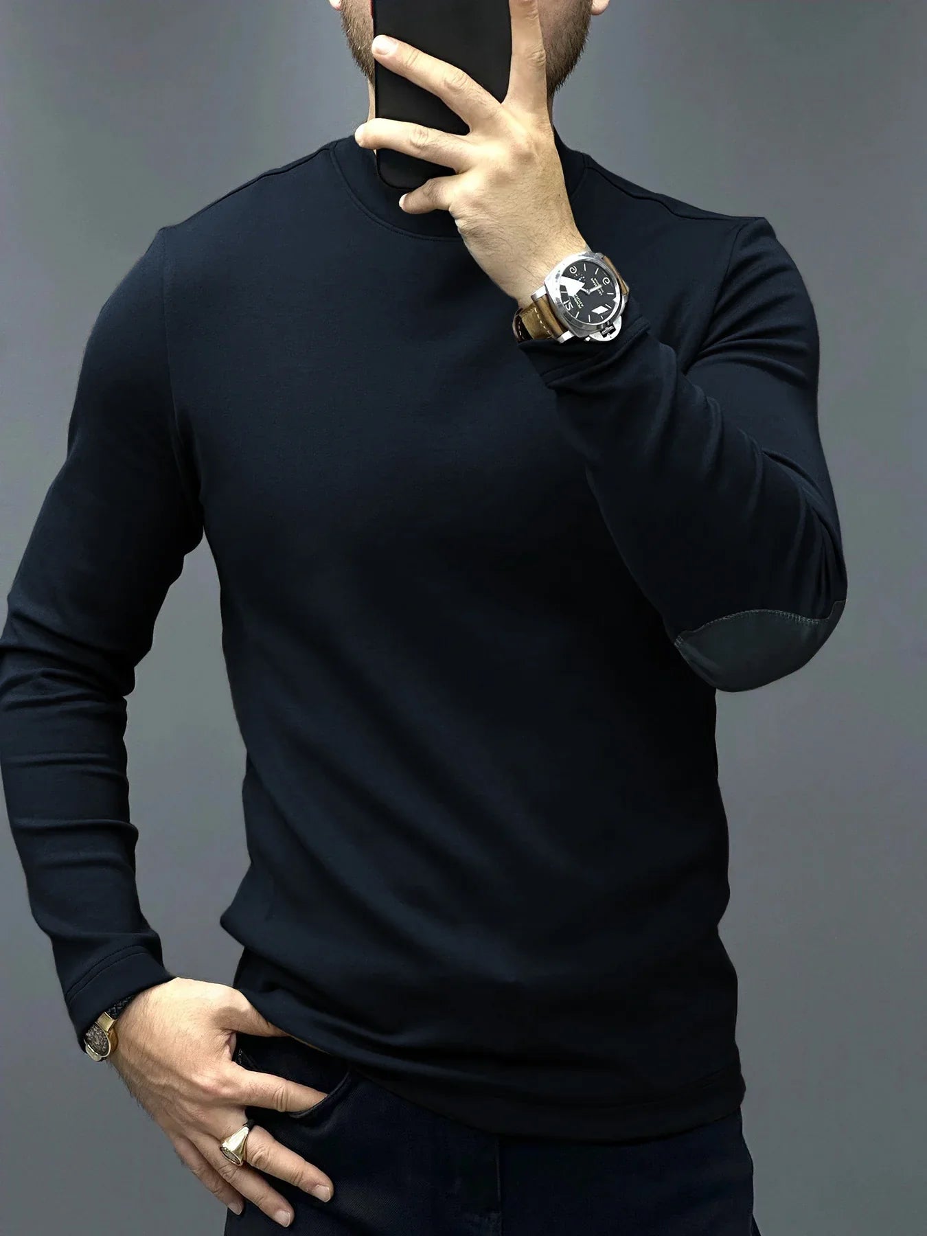 Men's Close-Fitting Long-Sleeved Pullover