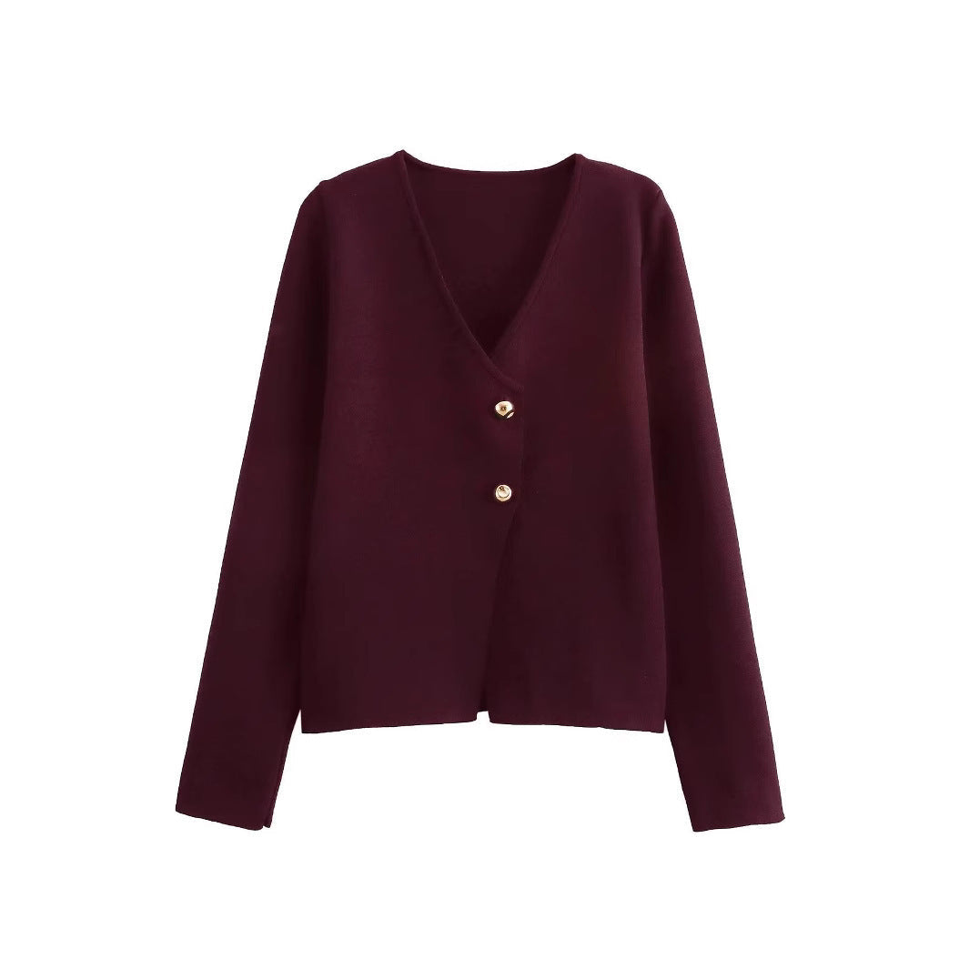 ModeGeist | Einfacher, figurschmeichelnder Strickcardigan für Frauen