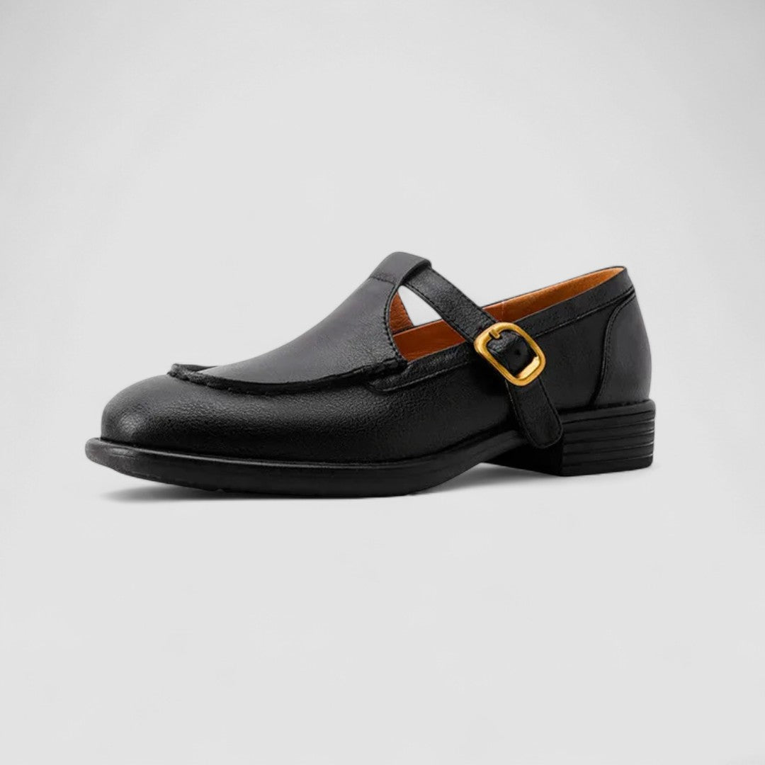 MODEGEIST Damen Mary Jane Schuhe Quadratische Spitze Riemen
