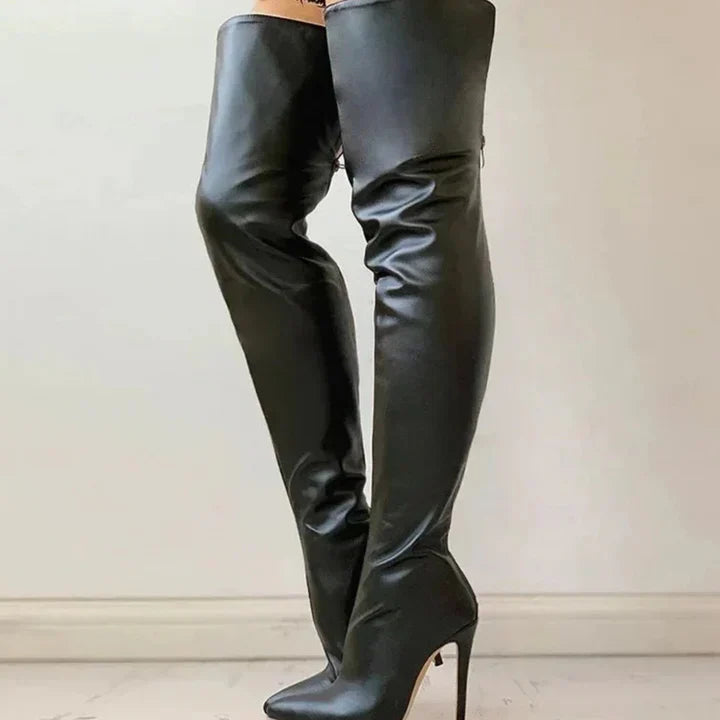 ModeGeist | Bequeme Hochhackige Schuhe für Frauen Oberschenkel Hoch