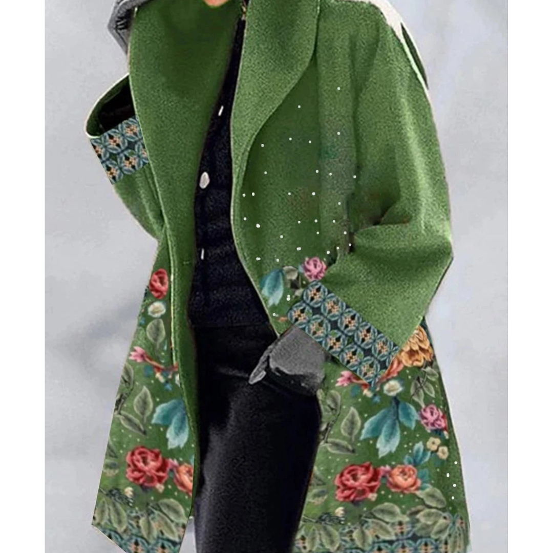 ModeGeist | Lange Winter Bedruckter Mantel - Warme