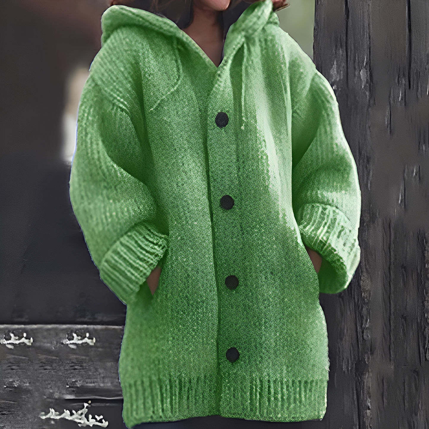 ModeGeist | Bequemer Strickcardigan mit Kapuze für Frauen