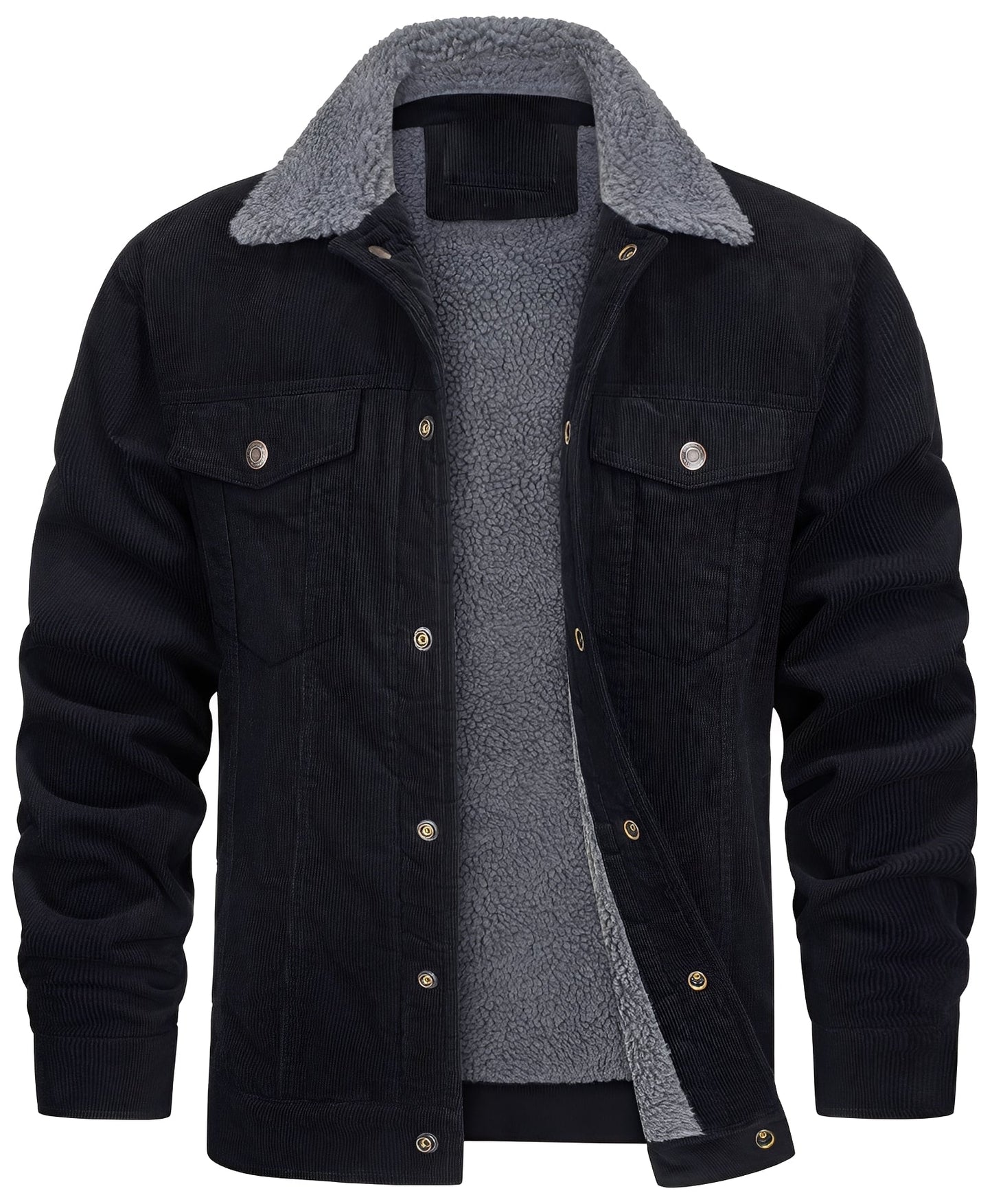 ModeGeist | klassische Cord-Plüschjacke für Männer