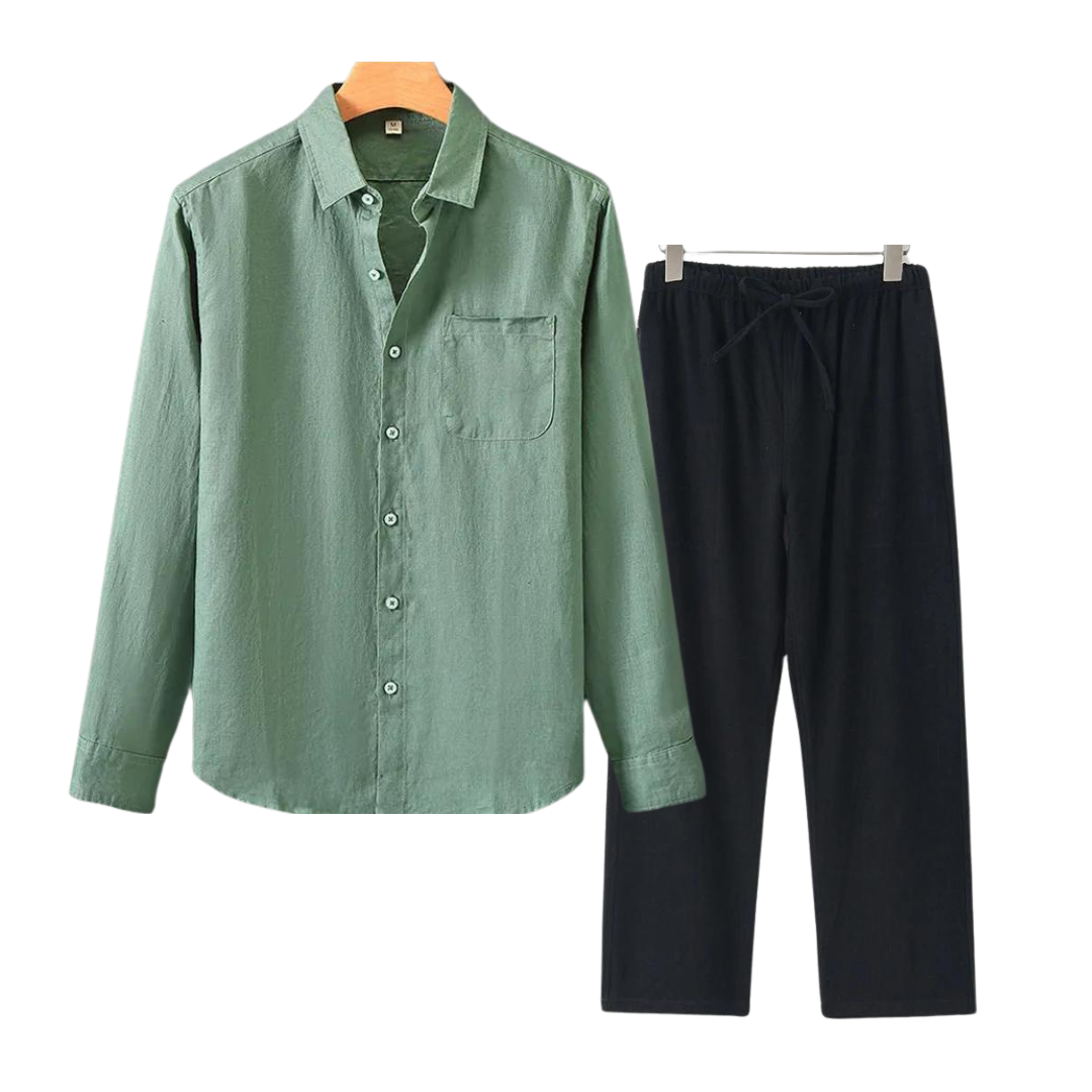 Klassisches und stilvolles Herren-Leinen-Set im Old-Money-Stil
