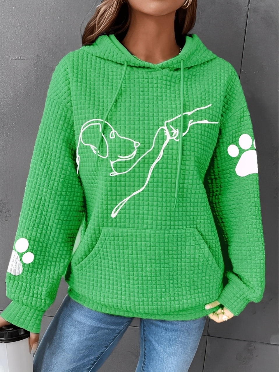 ModeGeist | Bedruckter, Warmer Kapuzensweatshirt für Frauen