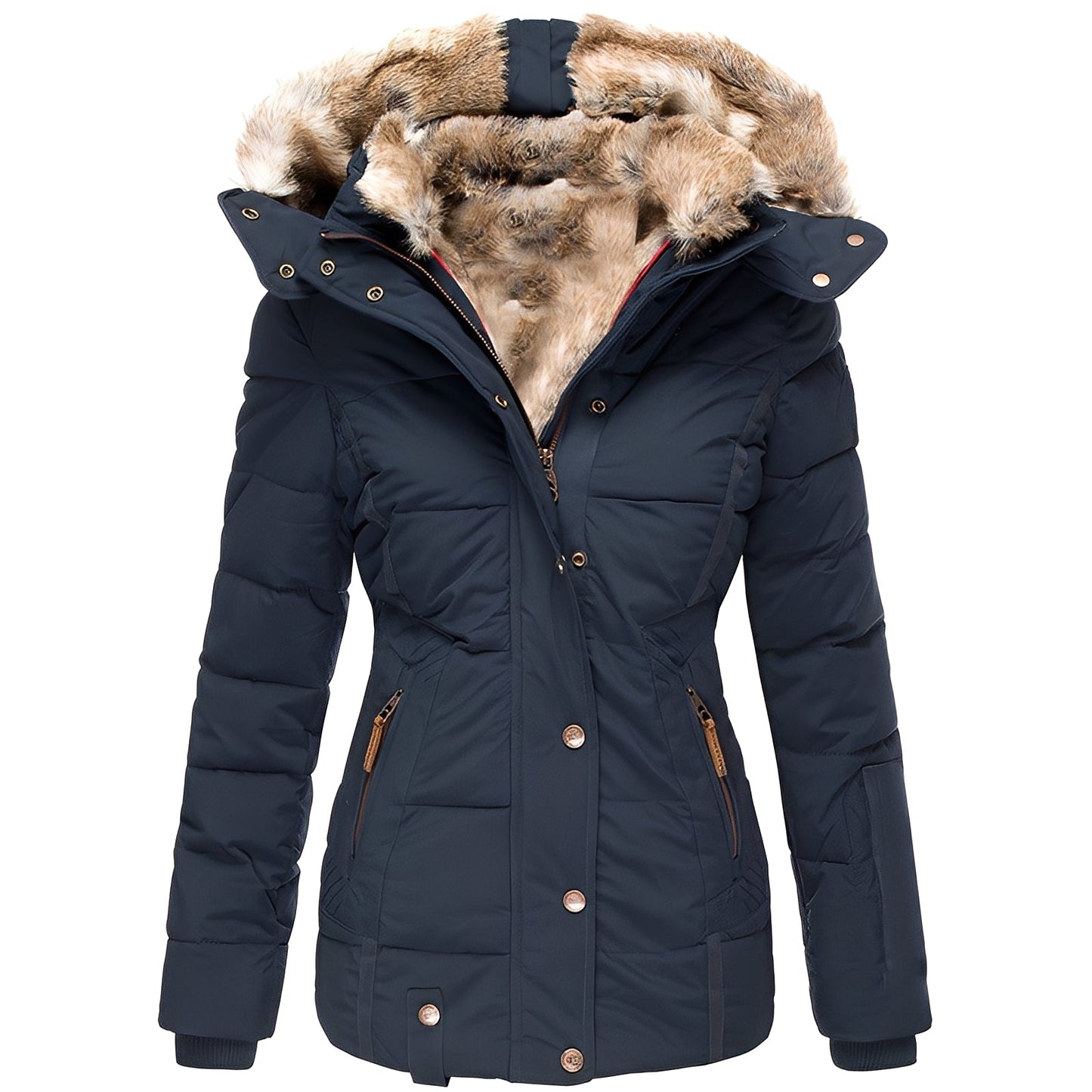 ModeGeist | Stilvolles schlankes Jacket mit Fellkragen für Frauen