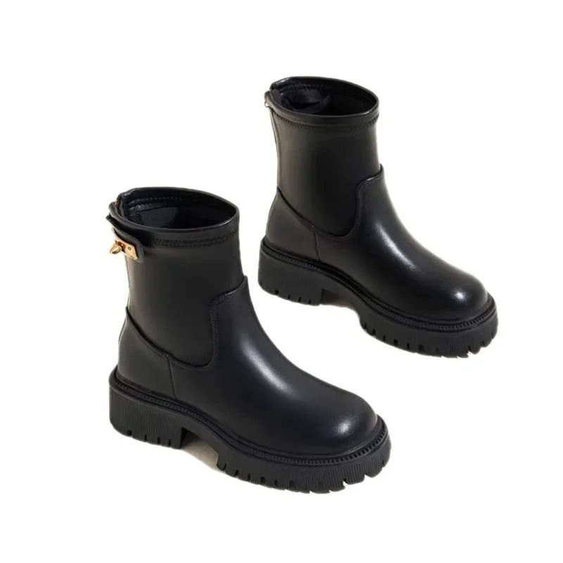 Mathylda Damenstiefeletten: Reißverschluss & dicke Sohle