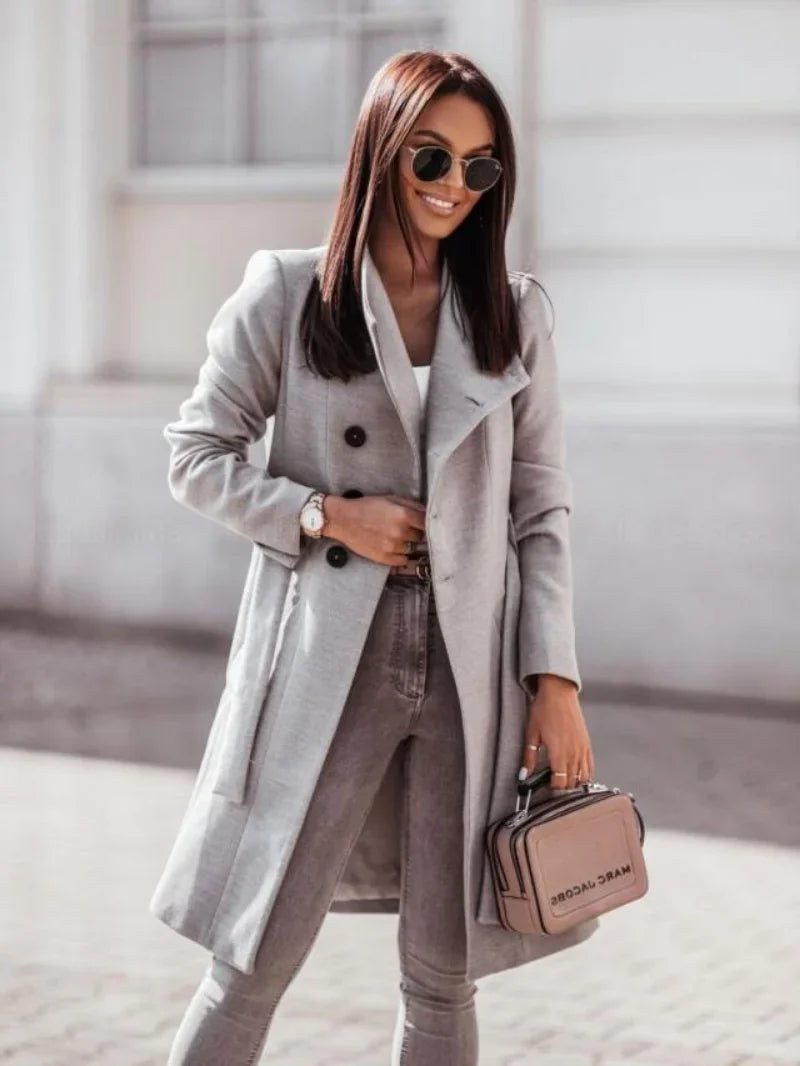 ModeGeist | Klassischer Damen Trenchcoat Mit Doppelter Schleifenverschluss