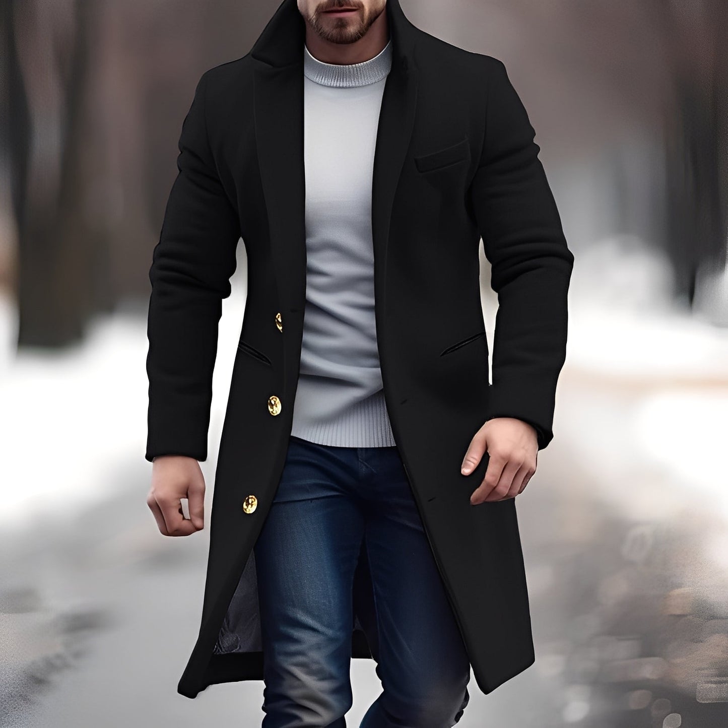 ModeGeist | Schick, Mittellanger Wollmantel für Herren