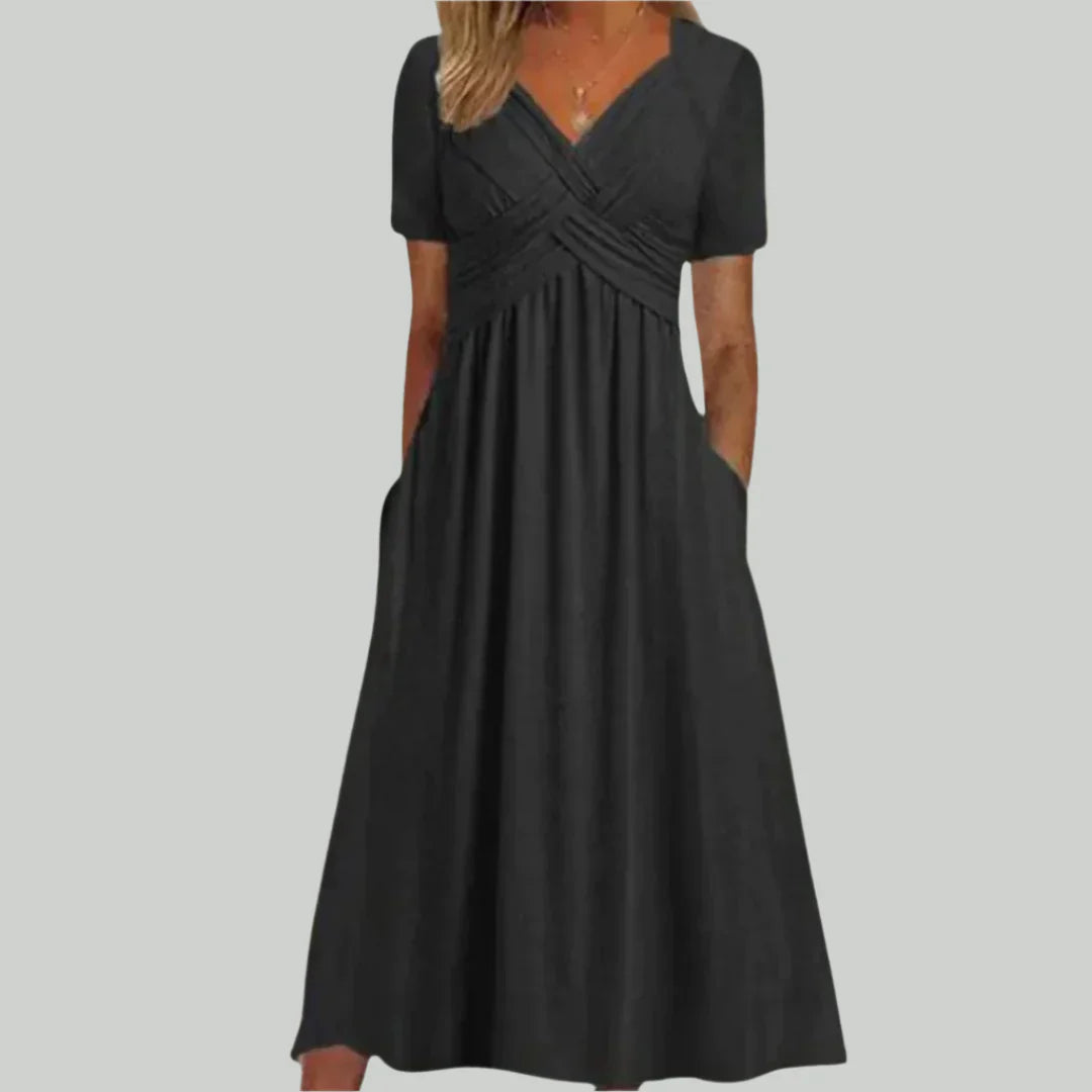 Mittellanges Kleid Viola mit Wickelausschnitt