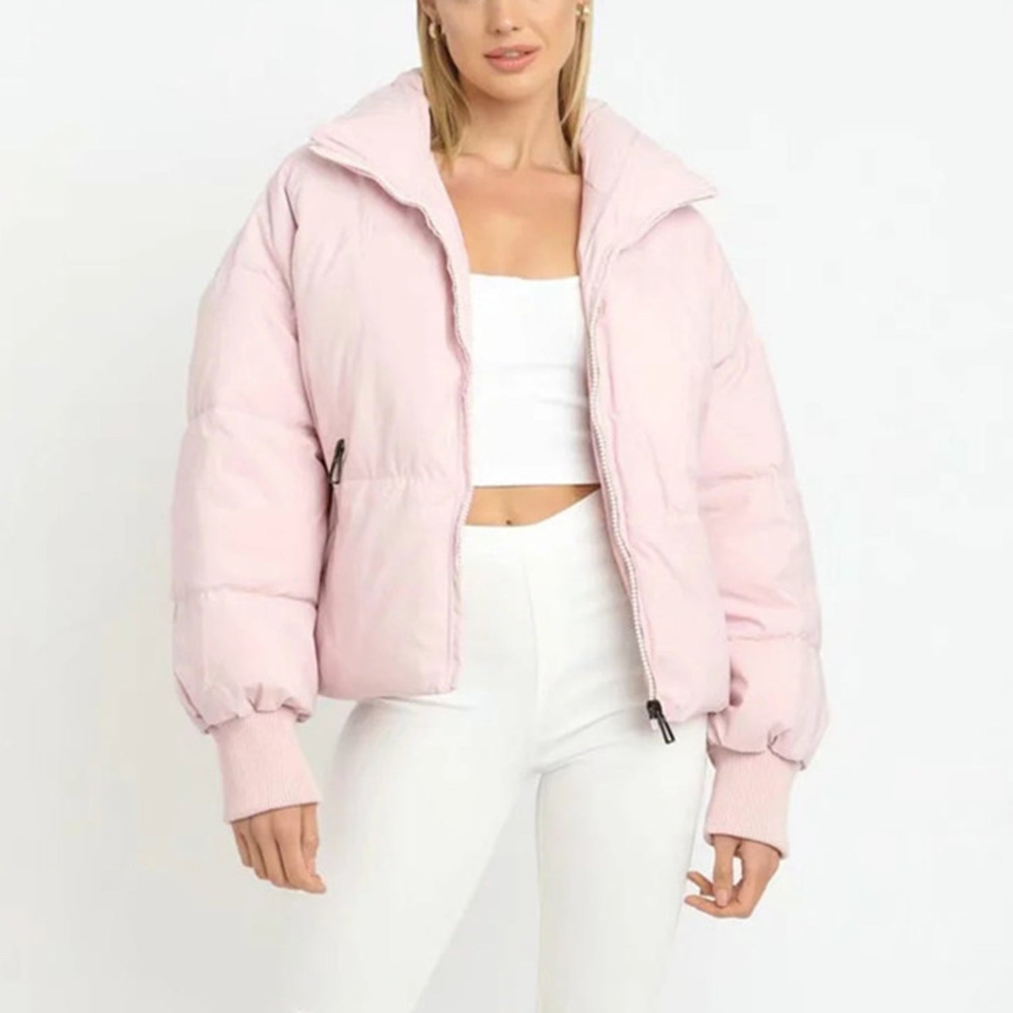 ModeGeist | Kurze Pufferjacke mit Reißverschluss - Reißverschluss