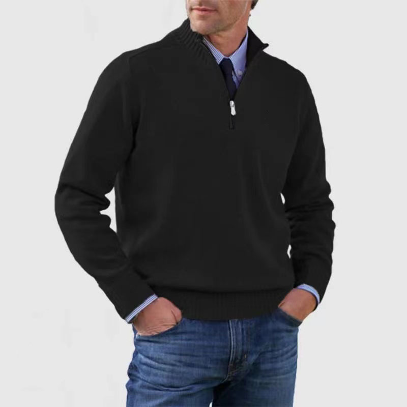 ModeGeist | Herrenpullover Mit Halbem Reißverschluss