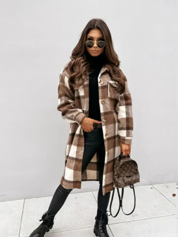 ModeGeist | Lange Karierte Jacke