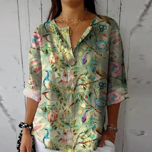 TIZIANA Bluse: Lockerer Schnitt, bedruckt