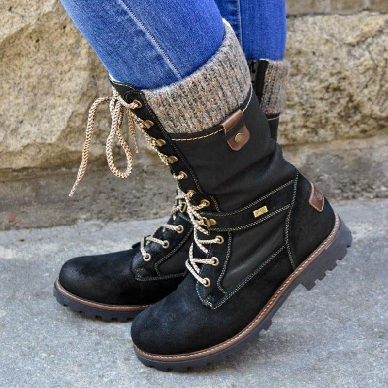 ModeGeist | Bis Kniehohe Kampfstiefel für Damen