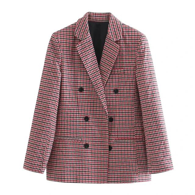 Blazer mit Doppelreiher-Knopfleiste und transparentem Kragen