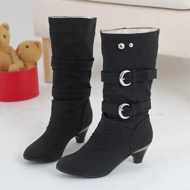 Mathilda Damen-Leder-High Heels im romantischen Stil